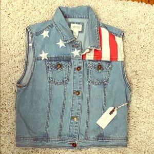 Denim stars & stripes vest